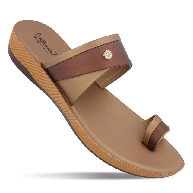 Walkaroo Women's Daily Wear Sandals | WE2358 | Brass - UK 6