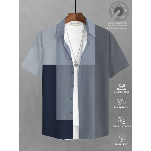 Bullmer Men's Trendy Regular Fit Printed Causal Shirt | Multicolour - S
