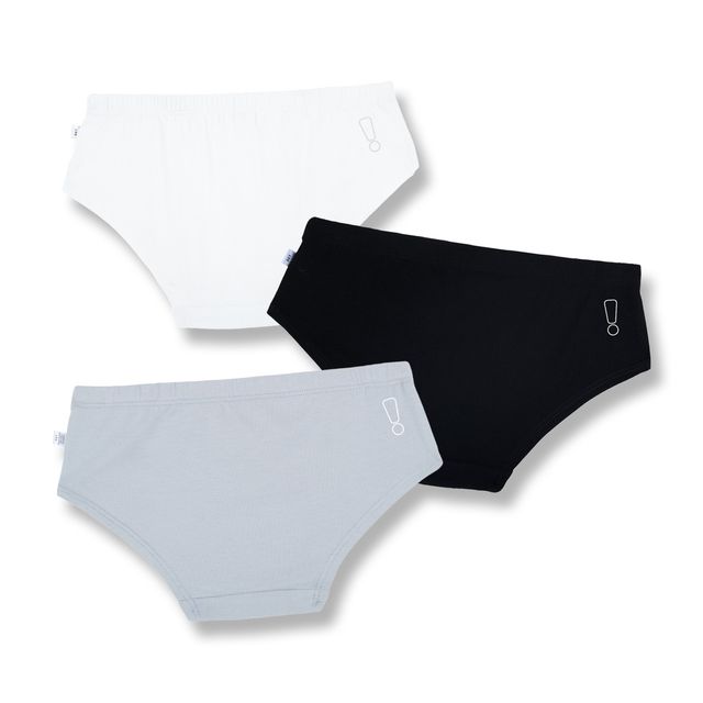 PlanB Pack of 3 Girl Basic Hipsters Black, Grey, White - 4-6 Yrs Panty