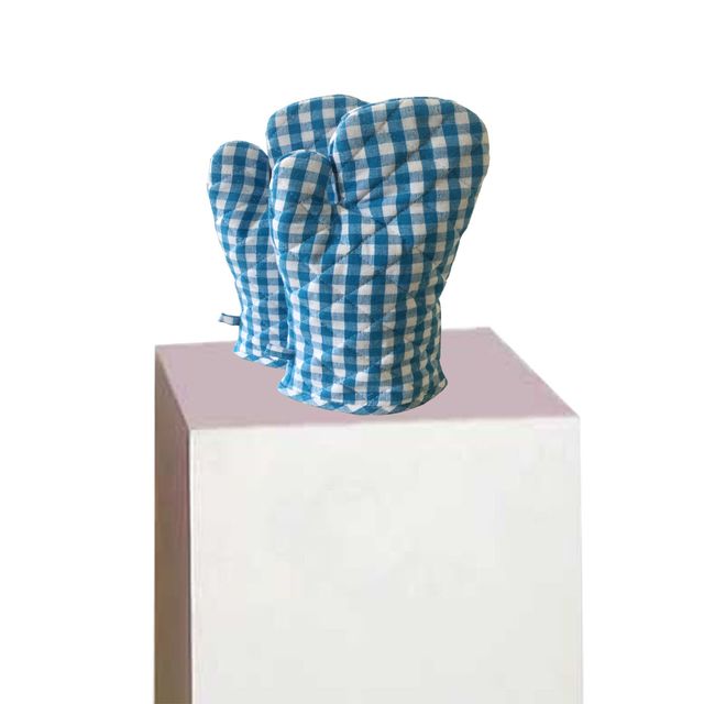 Lushomes Oven Gloves - Blue | Small Microwave Gloves | Kitchen Hand Gloves | 7 x 13 inch