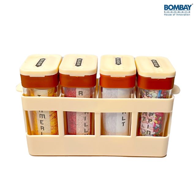 Spice and Masala Holder | With Tray Brown Colour