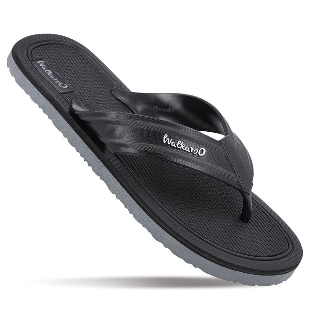 Walkaroo Men s Dailywear Hawai | HG190 Black Grey | UK 6