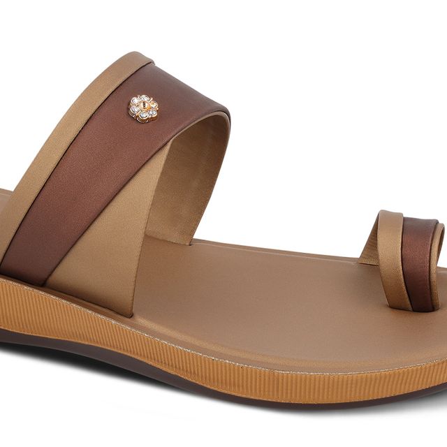 Walkaroo Women's Daily Wear Sandals | WE2358 | Brass - UK 6