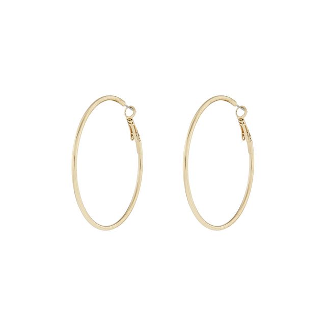 Accessorize London Women's Gold Mid Size Simple Hoop Earring - Gold