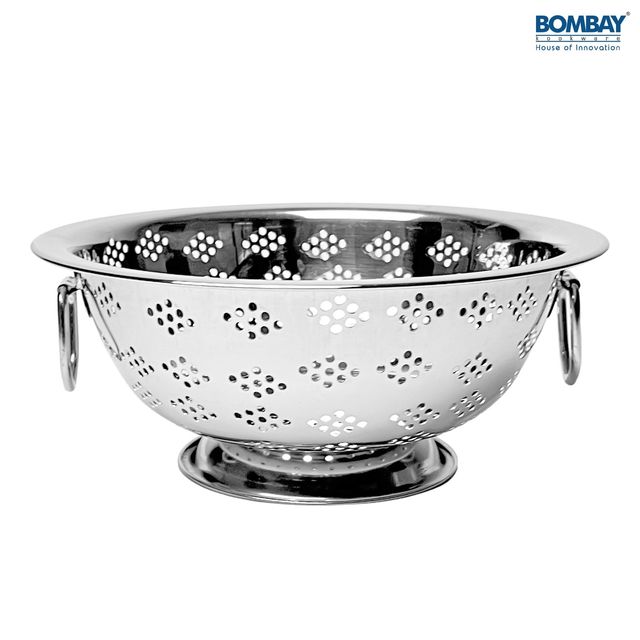 Bombay Kookware Stainless Steel Rice Strainer With Handle Size 3