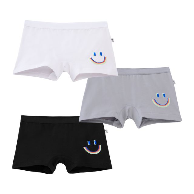 PlanB Happy 3-Pack Girl Trunks Navy, Grey, White - 12-14 Yrs