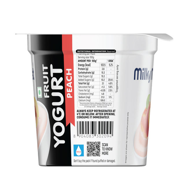 Milky Mist Fruit Yogurt Peach 100 ml Combo