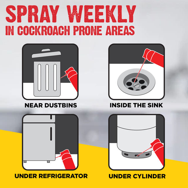 Hit Crawling Cockroach Killer Spray with Deep-Reach Nozzle