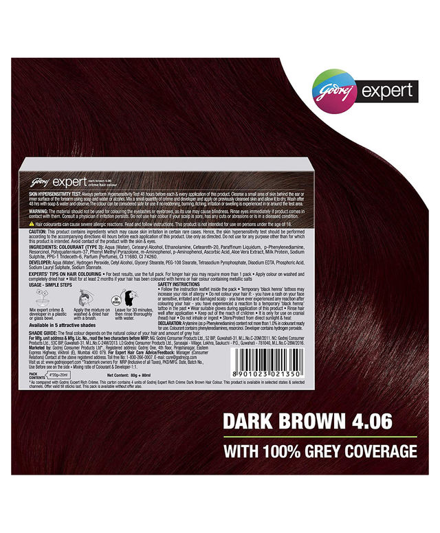 Godrej Expert Creme Hair Colour Dark Brown (Pack of 4)