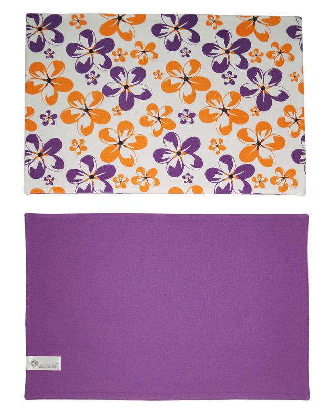 Lushomes Printed Reversible Table Placemats | 13 x 19 inch | Table Napkins 16 x 16 inch