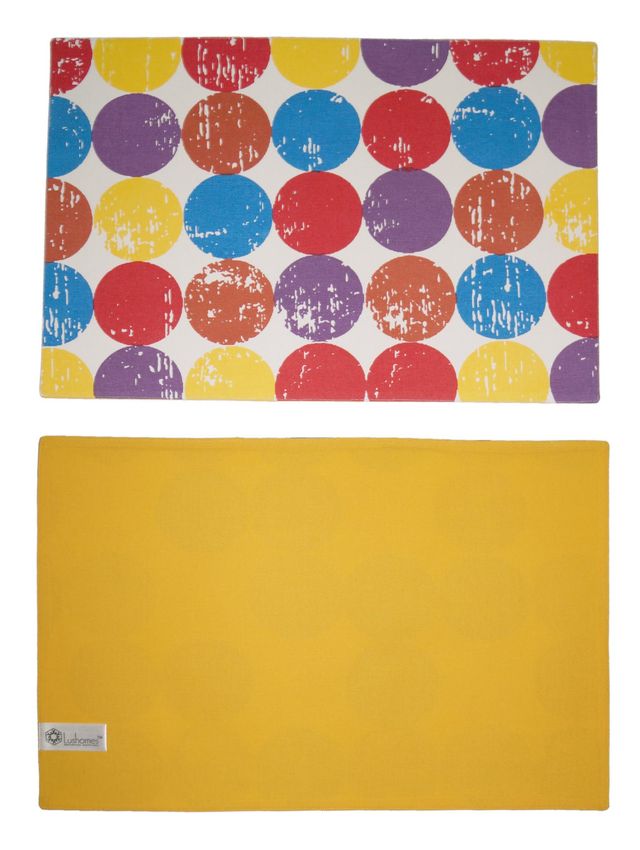 Lushomes Printed Reversible Table Placemats | 13 x 19 inch | Table Napkins 16 x 16 inch