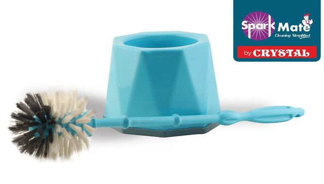 Sparkmate By Crystal Toilet Brush With Container