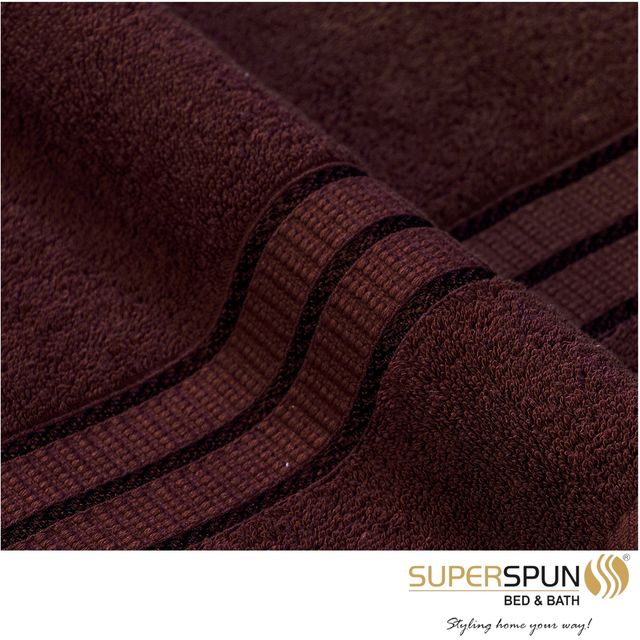 Superspun 100% Cotton- 420 Gsm- Vodre- Eight Piece Set- Face Towel- Size:30 x 30 - Grey & Brown