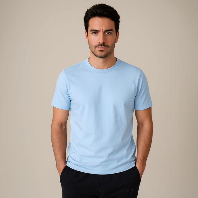 EQL Unisex Select Cotton Lycra T-Shirt | Light Blue - L