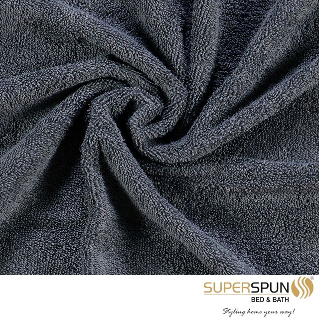 Superspun 100% Cotton- 420 Gsm- Vodre- Eight Piece Set- Face Towel- Size:30 x 30 - Grey & Brown