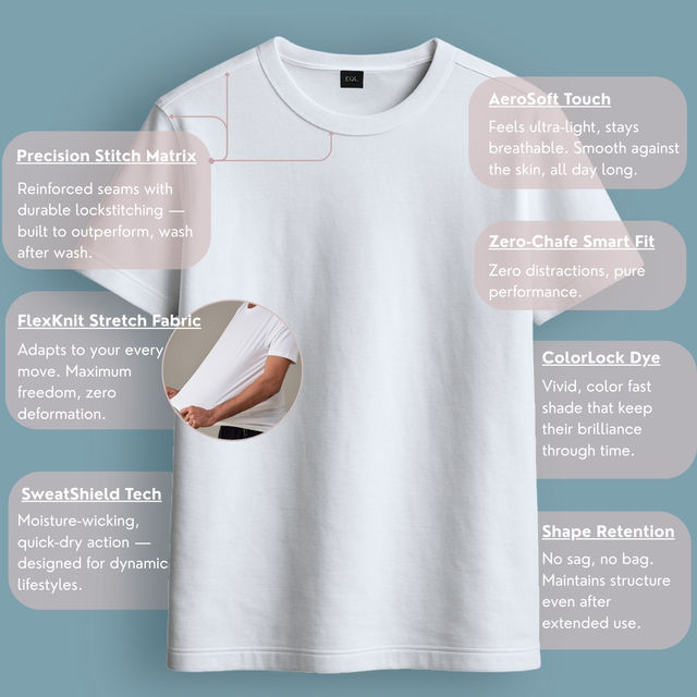 EQL Unisex Select Cotton Lycra T-Shirt | White - M