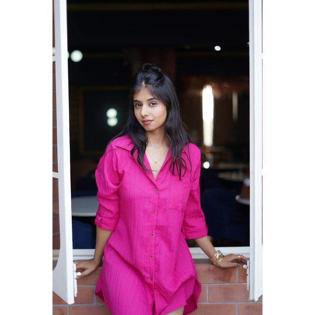 Buy Wyshlist Women's Shirt Dress Solid Collar | Pink - L Online