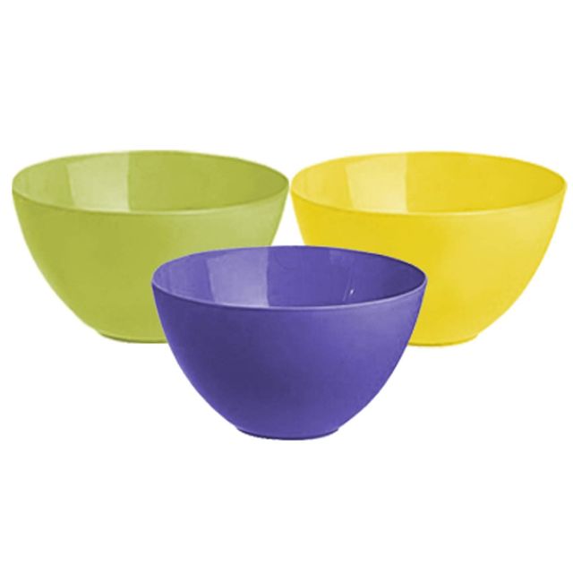 Kuber Industries Plastic Solid Mixing Bowl - 500 ml, 3 Piece, Multicolor | CTKTC034731
