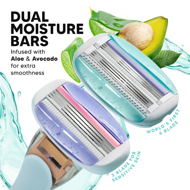 LetsShave Evior Trial Kit for Women with Mid Flex | World's First 6 Blade and 3 Blade System Razor