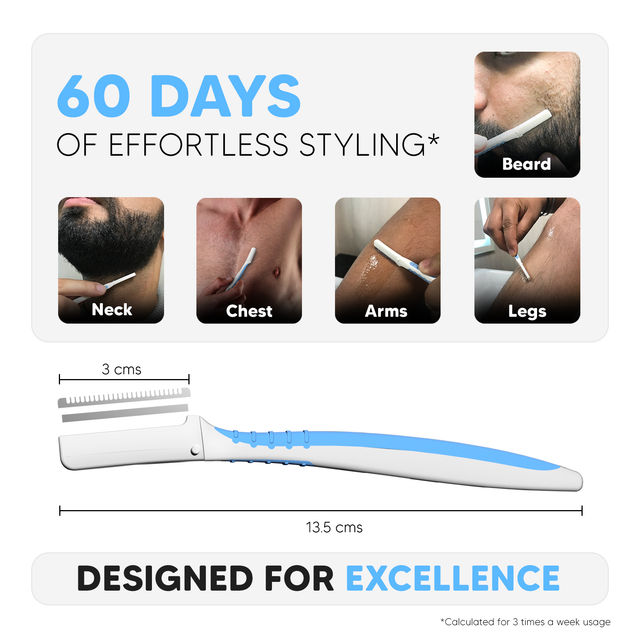 LetsShave Pro Styler for Men, Pack of 3, Beard Shaping tool Face Razor for Men