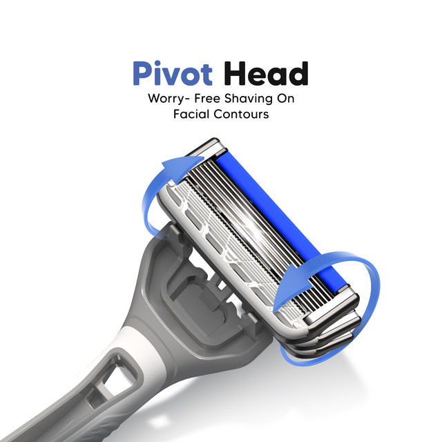 LetsShave Pro 6 Portable Razor | Pack of 1 | World's First 6-Blade Razor for men