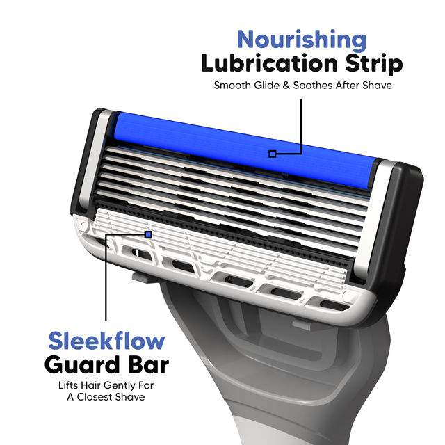 LetsShave Pro 6 Portable Razor | Pack of 1 | World's First 6-Blade Razor for men