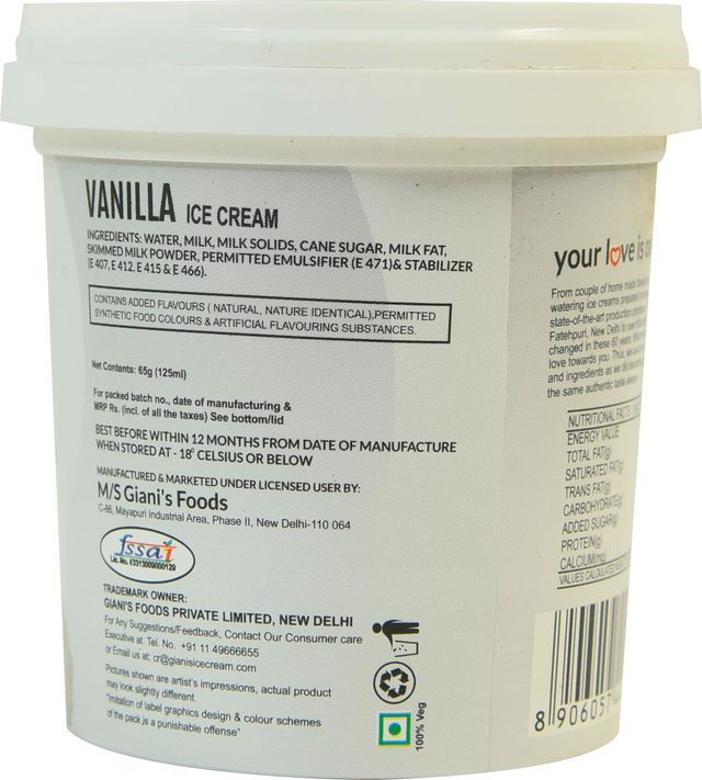 Giani's Vanilla Ice Cream