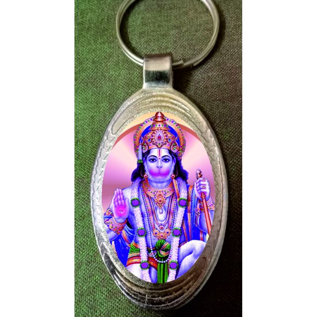 Divine Vibes Hanuman Ji Metal Keychain