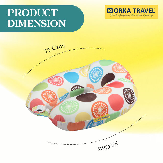 ORKA Unisex Printed Spandex Neck Pillow | Multicolour - One Size