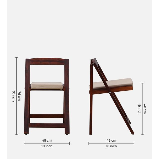 Woodsworth From Pepperfry Taulov Sheesham Wood Folding Chair in Honey Oak Finish
