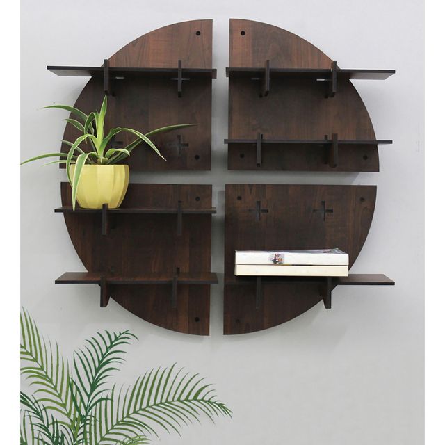 Casacraft by Pepperfry Brown Engineered Wood Round Modular Book Shelf - Set Of 4