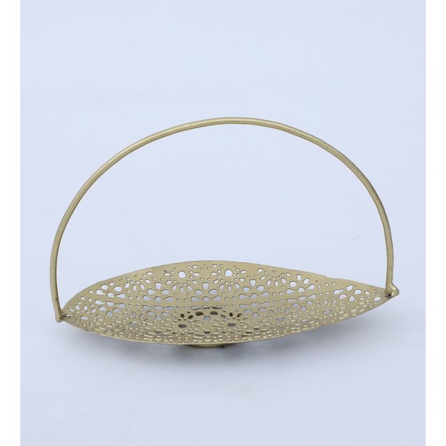 Casacraft by Pepperfry Pooja Basket | Leaf Design