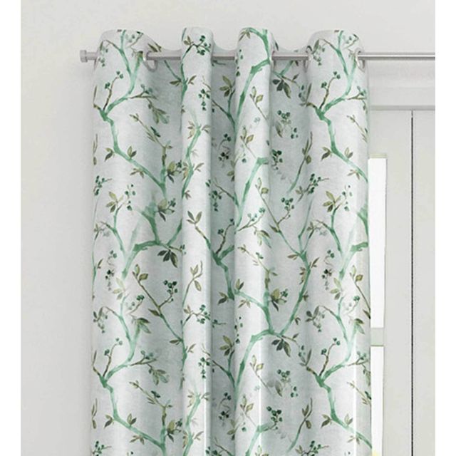 Casacraft by Pepperfry Door Curtain | Floral | Light Green | 7 feet