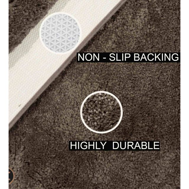 Casacraft by Pepperfry Brown Solid Polyester 24 x 16 Inches Anti Skid Door Mat