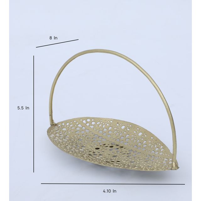 Casacraft by Pepperfry Pooja Basket | Leaf Design