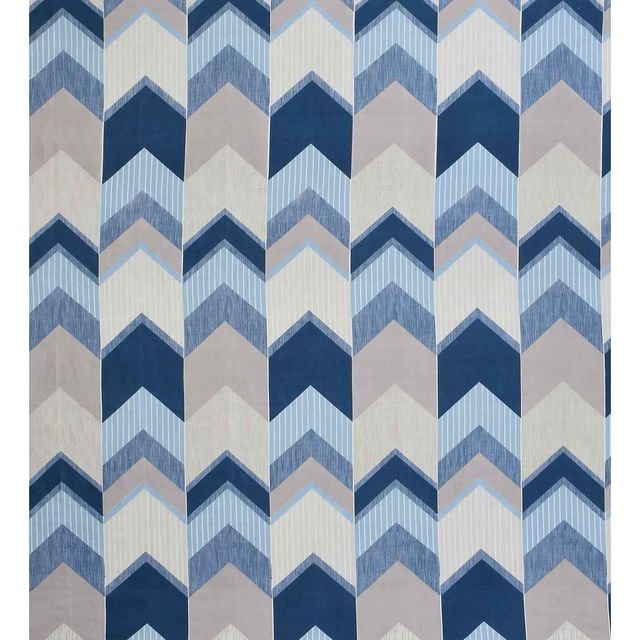 Casacraft by Pepperfry Grey and Blue Abstract 180 TC Double Bedsheet With 2 Pillow Covers