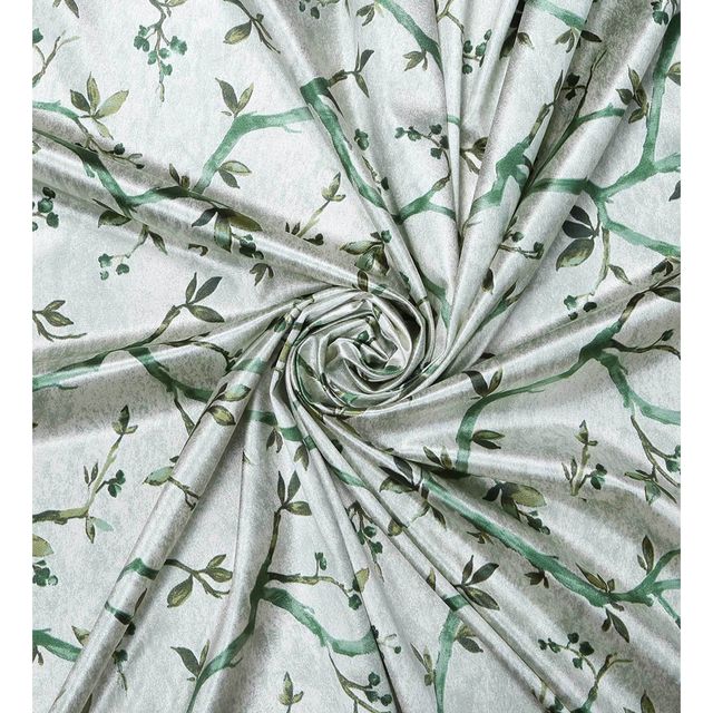 Casacraft by Pepperfry Door Curtain | Floral | Light Green | 7 feet