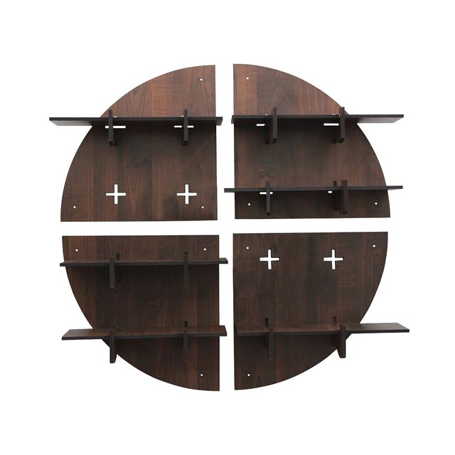 Casacraft by Pepperfry Brown Engineered Wood Round Modular Book Shelf - Set Of 4