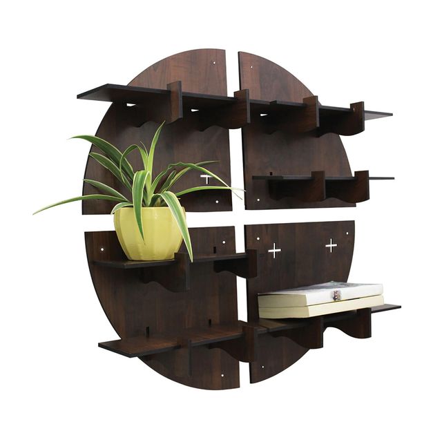 Casacraft by Pepperfry Brown Engineered Wood Round Modular Book Shelf - Set Of 4
