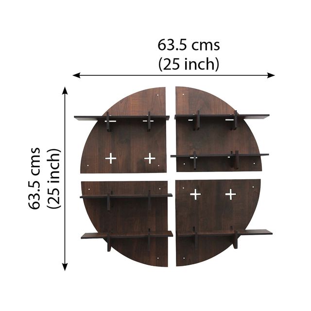 Casacraft by Pepperfry Brown Engineered Wood Round Modular Book Shelf - Set Of 4