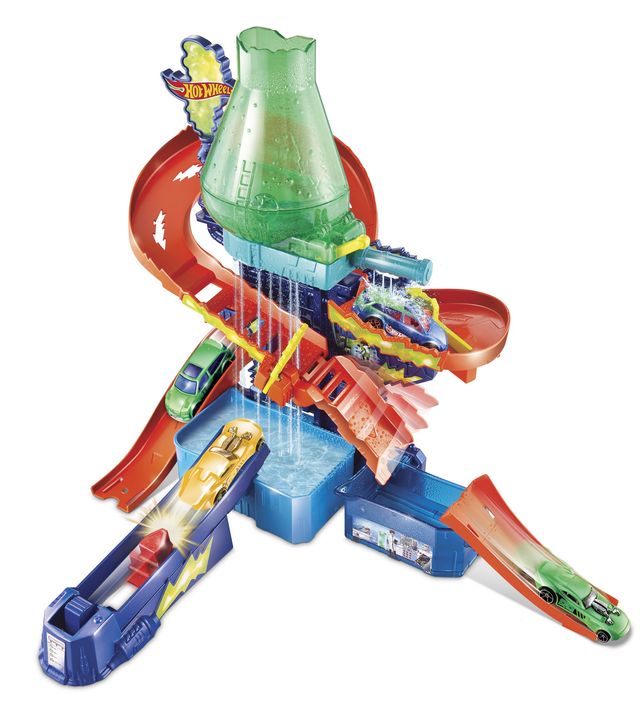 Mattel Hot Wheels Color Shifters Science Lab With 1:64 Scale Cars, Track, Waterfall Ages 3 And Older