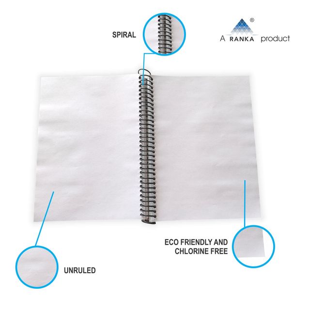 supremo A4 Spiral 5 Subject Notebook | 300 Pages | Unruled - Assorted