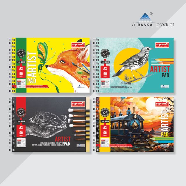 supremo Artist Pad A3 Wiro, Unruled 60 Pages, 140 Gsm Paper