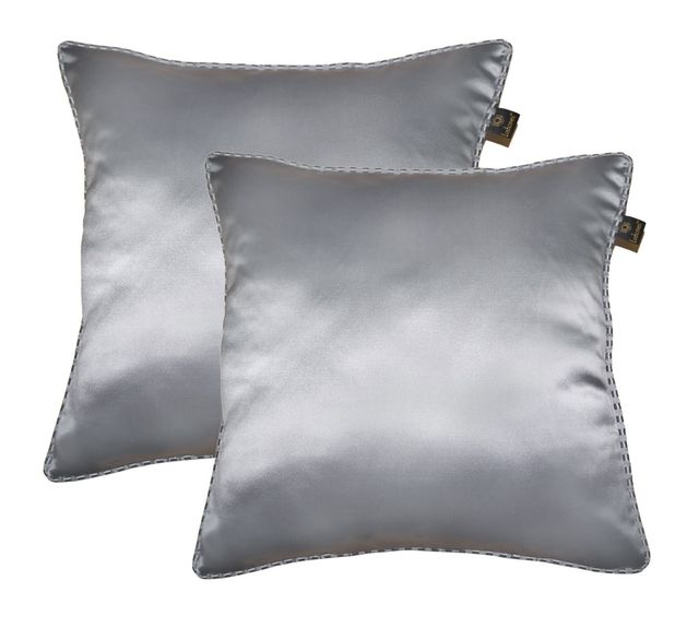 Lushomes Striped Cushion Cover - Grey | 12 x 12 inch