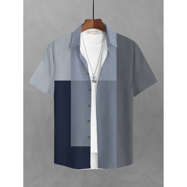 Bullmer Men's Trendy Regular Fit Printed Causal Shirt | Multicolour - S