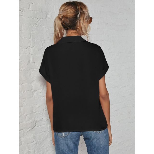Style Quotient Women Black Solid Polyester Regular Fit Casual Shirt | S | AW22SQHOPE - Black