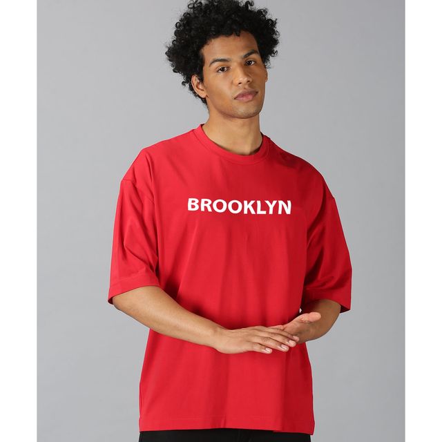 De Tees Men's Oversize T-shirt | M-OST-RED-BROOKYLN | Red - XL