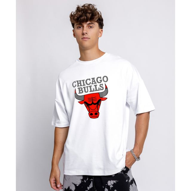 De Tees Men's Oversize T-shirt | M-OST-WHITE-BULL | White - XL