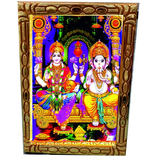 Divine Vibes Laxmi Ganesh Ji Table Diety Photo