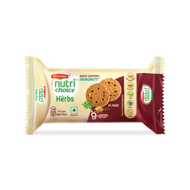 Britannia NutriChoice Herbs Biscuits | Helps Support Immunity 100 g Combo